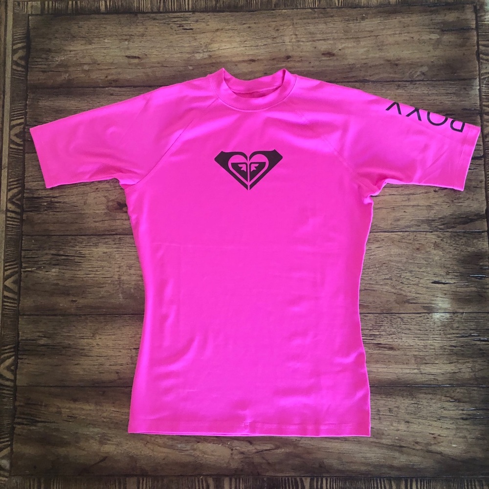 Roxy Pink Short Sleeve Swim Suit